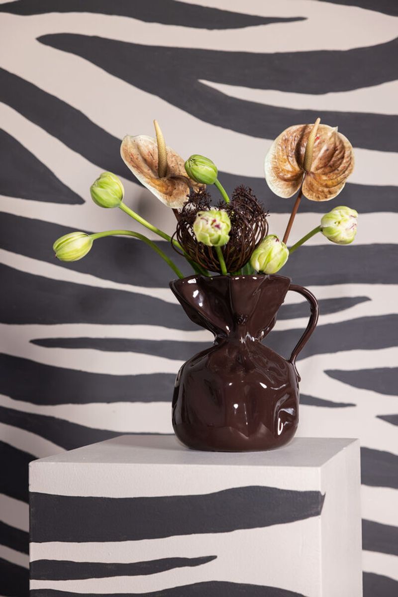 Vase Crumple Brun