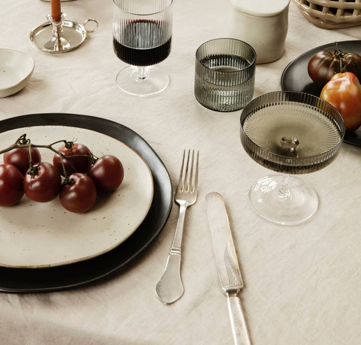 Ripple Champagne Saucers - Smoked (Set of 2)