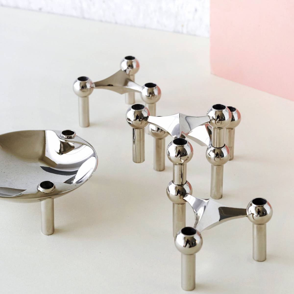 STOFF Nagel Candle Holder 3 - Sølv 