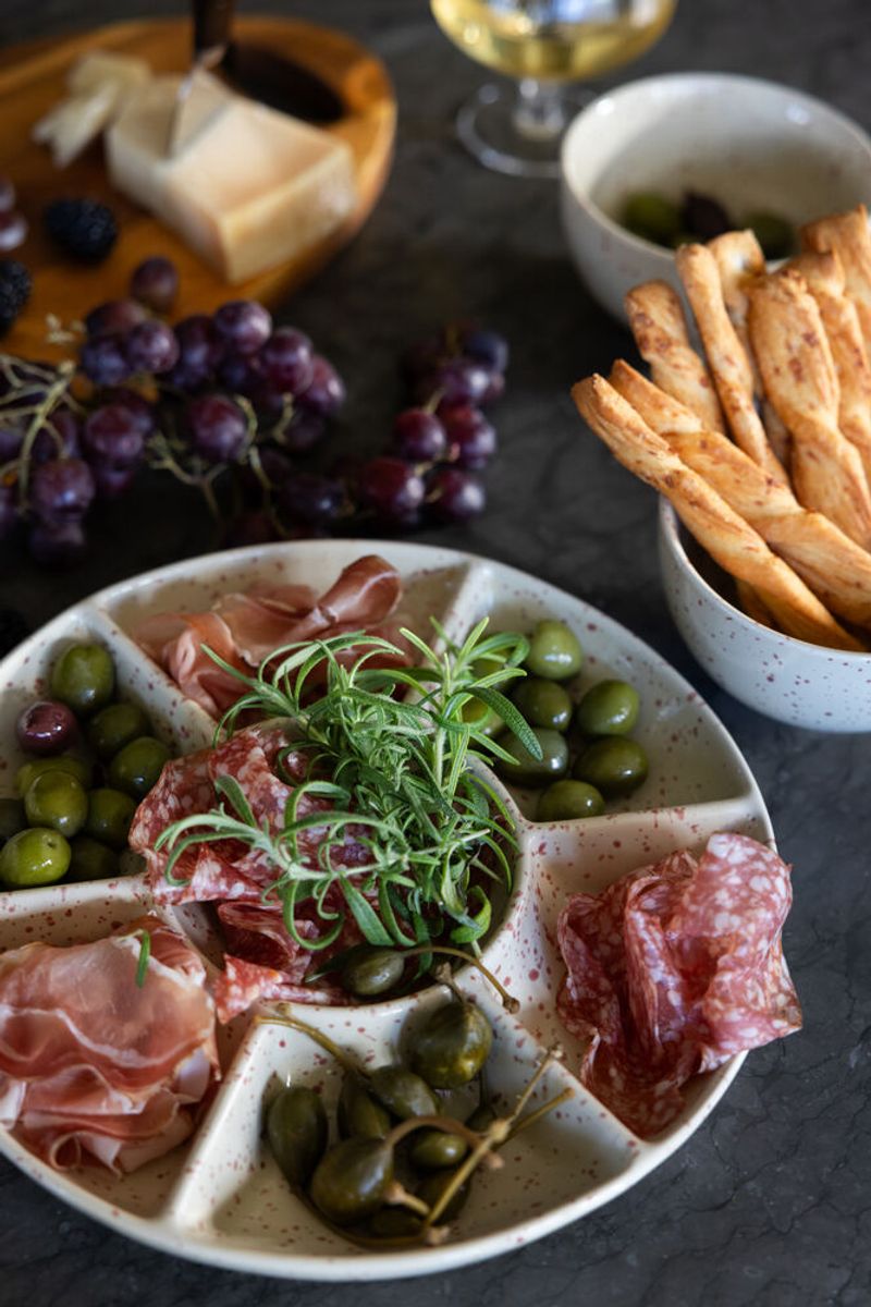 Ditte Serveringsfat Beige/Vinrød