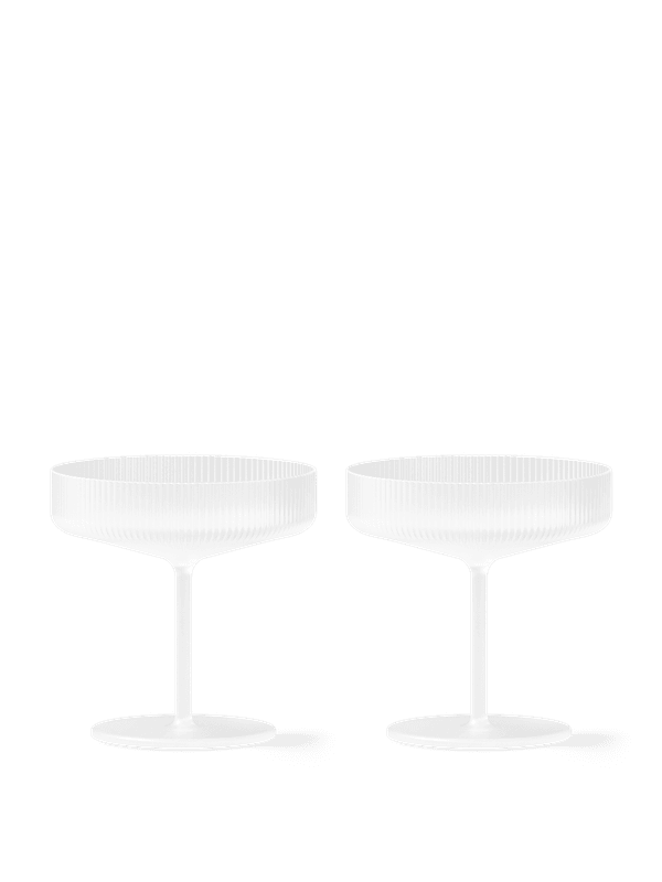 Ripple Champagne Saucers - Frosted (Set of 2)