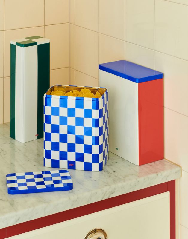 Tin Container Slim - Green And Off White