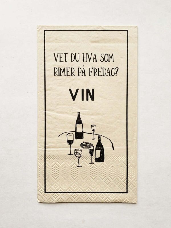 Serviett Buffet - Vet du hva som rimer på fredag