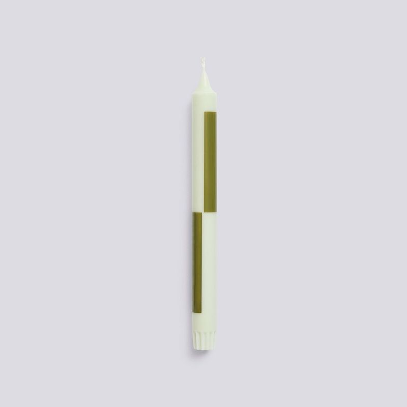 Pattern Candle - Light Green & Army Green