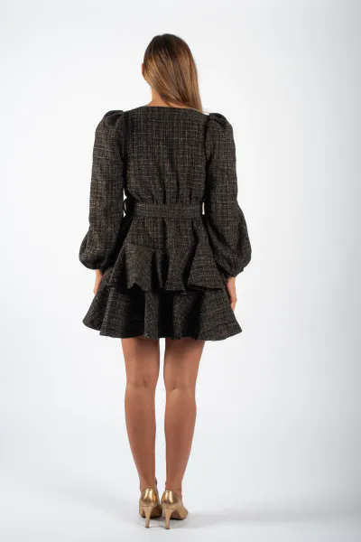 Bilde av Wavy Dress - Black Tweed